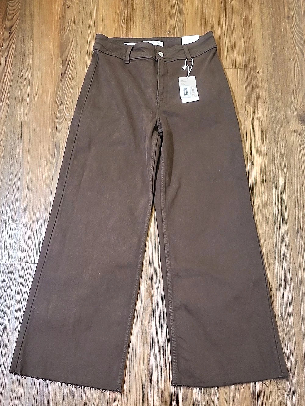 MNG Catherine Culotte Brown Wide Leg Culotte Pants Size 6 NWT